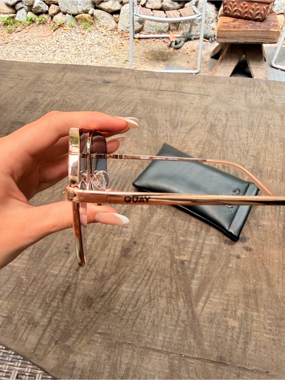 Quay Australia Aviator Sunglasses in Rose Gold - Picture 2 of 3